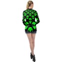 We are WATCHING you! Aliens pattern, UFO, faces Long Sleeve Satin Shirt View2