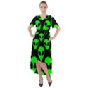 We are WATCHING you! Aliens pattern, UFO, faces Front Wrap High Low Dress View1