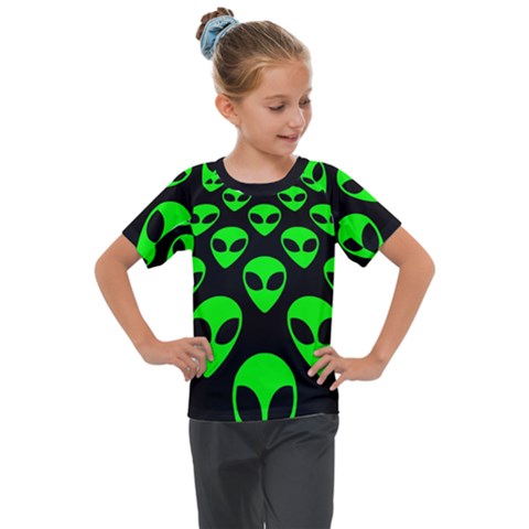 We Are Watching You! Aliens Pattern, Ufo, Faces Kids  Mesh Piece Tee by Casemiro