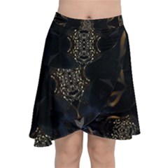 Blue And Gold Chiffon Wrap Front Skirt by Dazzleway