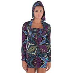 Ornate Star Long Sleeve Hooded T-shirt by Dazzleway