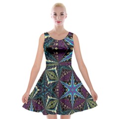 Ornate Star Velvet Skater Dress by Dazzleway