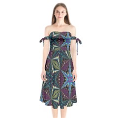 Ornate Star Shoulder Tie Bardot Midi Dress by Dazzleway