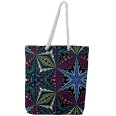 Ornate Star Full Print Rope Handle Tote (large) by Dazzleway