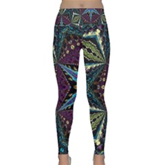 Ornate Star Lightweight Velour Classic Yoga Leggings by Dazzleway