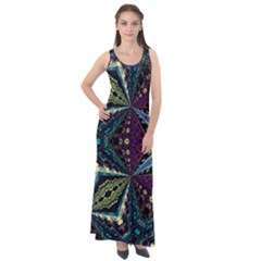 Ornate Star Sleeveless Velour Maxi Dress by Dazzleway