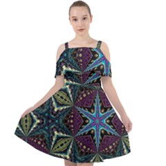 Ornate Star Cut Out Shoulders Chiffon Dress by Dazzleway