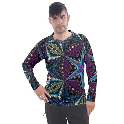 Ornate Star Men s Pique Long Sleeve Tee by Dazzleway