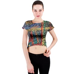 Crackle Crew Neck Crop Top by WILLBIRDWELL