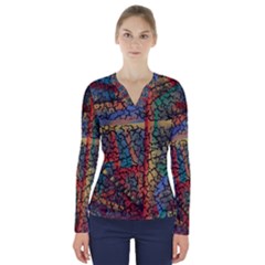 Crackle V-neck Long Sleeve Top by WILLBIRDWELL