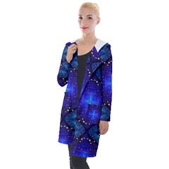 Blue Ornate Hooded Pocket Cardigan by Dazzleway