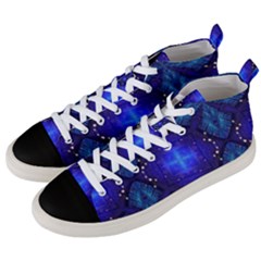 Blue Ornate Men s Mid-top Canvas Sneakers