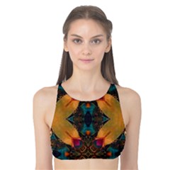 Teal And Orange Tank Bikini Top by Dazzleway