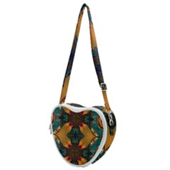 Teal And Orange Heart Shoulder Bag by Dazzleway