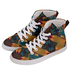 Teal And Orange Men s Hi-top Skate Sneakers by Dazzleway