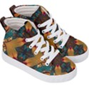 Teal and orange Kids  Hi-Top Skate Sneakers View3