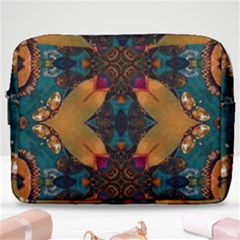 Teal And Orange Make Up Pouch (large) by Dazzleway