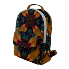 Teal And Orange Flap Pocket Backpack (large) by Dazzleway