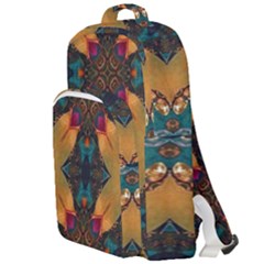 Teal And Orange Double Compartment Backpack by Dazzleway