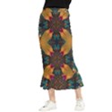 Teal and orange Maxi Fishtail Chiffon Skirt View1