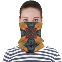 Teal And Orange Face Seamless Bandana (adult) by Dazzleway