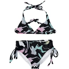 Painted Lines Kids  Classic Bikini Set by designsbymallika