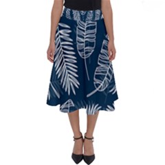 Blue Leaves Perfect Length Midi Skirt