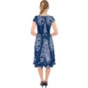 Blue leaves Cap Sleeve Front Wrap Midi Dress View2