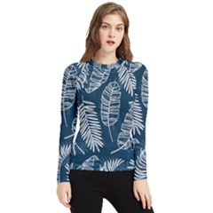 Blue Leaves Women s Long Sleeve Rash Guard by goljakoff