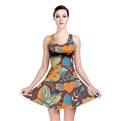 Butterfly And Flowers Reversible Skater Dress by goljakoff