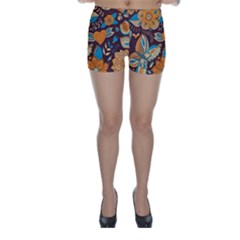 Butterfly And Flowers Skinny Shorts by goljakoff