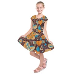 Butterfly And Flowers Kids  Short Sleeve Dress by goljakoff