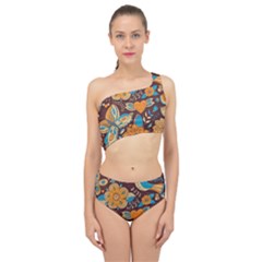 Butterfly And Flowers Spliced Up Two Piece Swimsuit by goljakoff