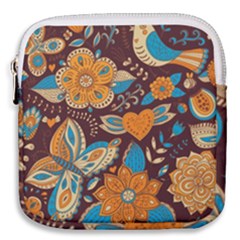 Butterfly And Flowers Mini Square Pouch by goljakoff