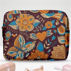 Butterfly And Flowers Make Up Pouch (large) by goljakoff