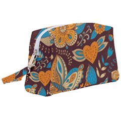 Butterfly And Flowers Wristlet Pouch Bag (large) by goljakoff