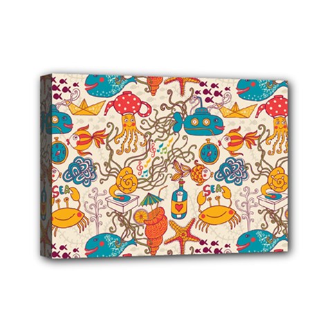 Sea Creatures Mini Canvas 7  X 5  (stretched) by goljakoff