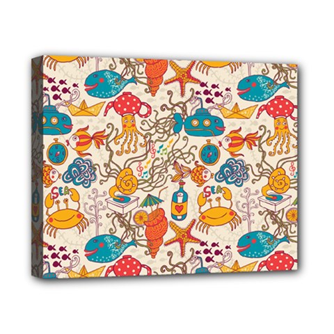 Sea Creatures Canvas 10  X 8  (stretched) by goljakoff