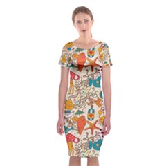 Sea Creatures Classic Short Sleeve Midi Dress by goljakoff