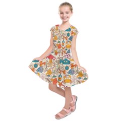 Sea Creatures Kids  Short Sleeve Dress by goljakoff