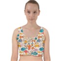 Sea creatures Velvet Racer Back Crop Top View1