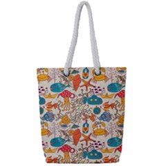 Sea Creatures Full Print Rope Handle Tote (small) by goljakoff