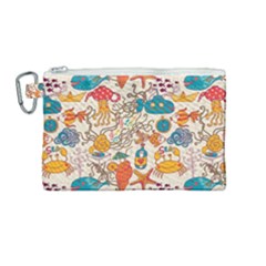 Sea Creatures Canvas Cosmetic Bag (medium) by goljakoff