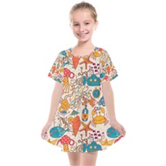 Sea Creatures Kids  Smock Dress by goljakoff