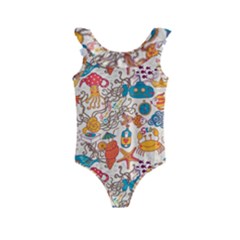 Sea Creatures Kids  Frill Swimsuit by goljakoff