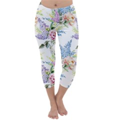 Flowers Capri Winter Leggings  by goljakoff