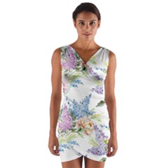 Flowers Wrap Front Bodycon Dress by goljakoff