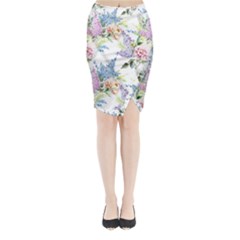 Flowers Midi Wrap Pencil Skirt by goljakoff