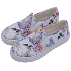 Flowers Kids  Canvas Slip Ons by goljakoff