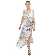 Flowers Maxi Chiffon Cover Up Dress by goljakoff